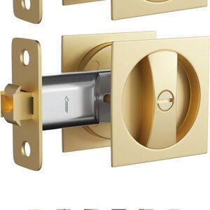 Goldenwarm Gold Pocket Door Hardware Door Knob Door Handle